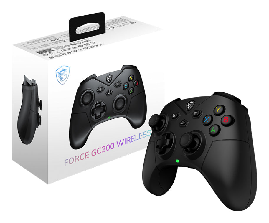 MSI FORCE GC300 WIRELESS Black USB 2.0 Gamepad Analogue PC - FORCEGC300W - eCommerce Business Prime