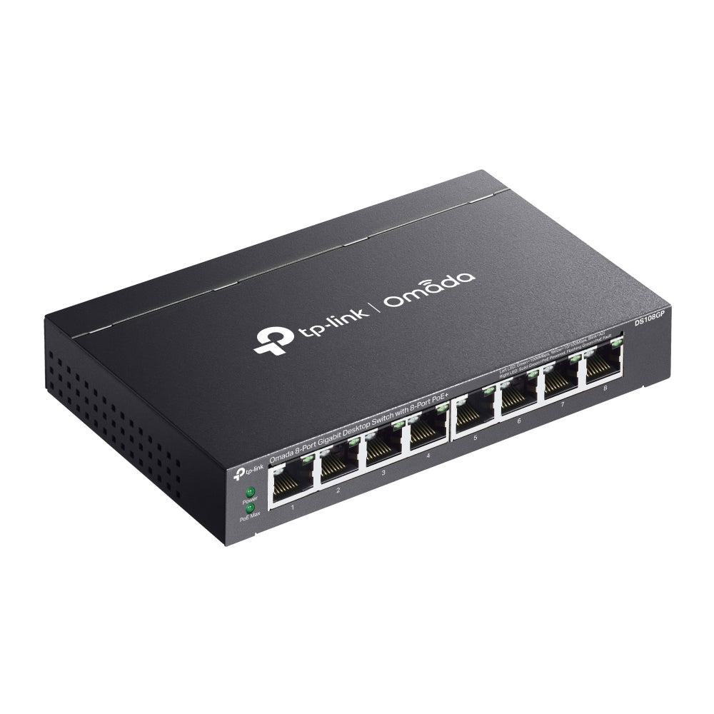 TP-Link Omada DS108GP network switch Unmanaged Gigabit Ethernet (10/100/1000) Power over Ethernet (PoE) Black - DS108GP - eCommerce Business Prime