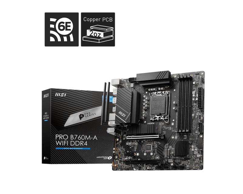 MSI PRO B760M-A Intel B760 LGA 1700 micro ATX - PROB760MAWID4 - eCommerce Business Prime