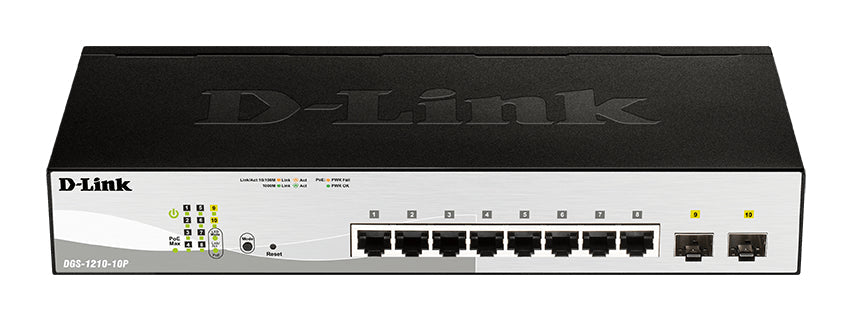 D-Link 10-Port Gigabit Smart Managed Switch including 2x SFP ports - DGS-1210-10P - eCommerce Business Prime