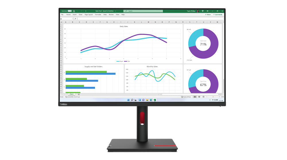 Lenovo ThinkVision T32h-30 LED display 80 cm (31.5") 2560 x 1440 pixels Quad HD Black - 63D3ZAR1US - eCommerce Business Prime