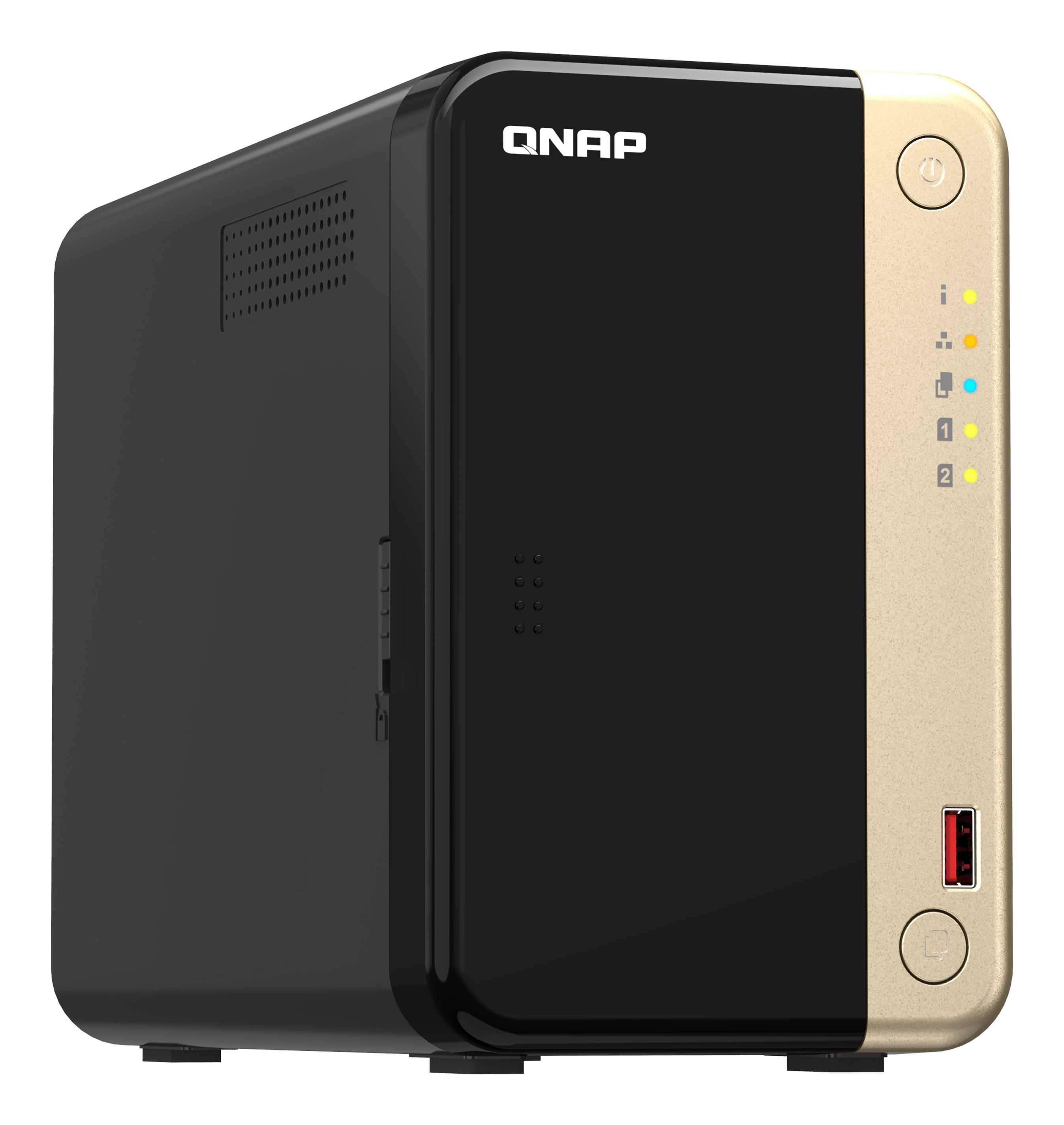 QNAP TS-264 NAS Tower Intel® Celeron® N5095 8 GB 0 TB QNAP Turbo System Black, Gold - TS-264-8G-US - eCommerce Business Prime
