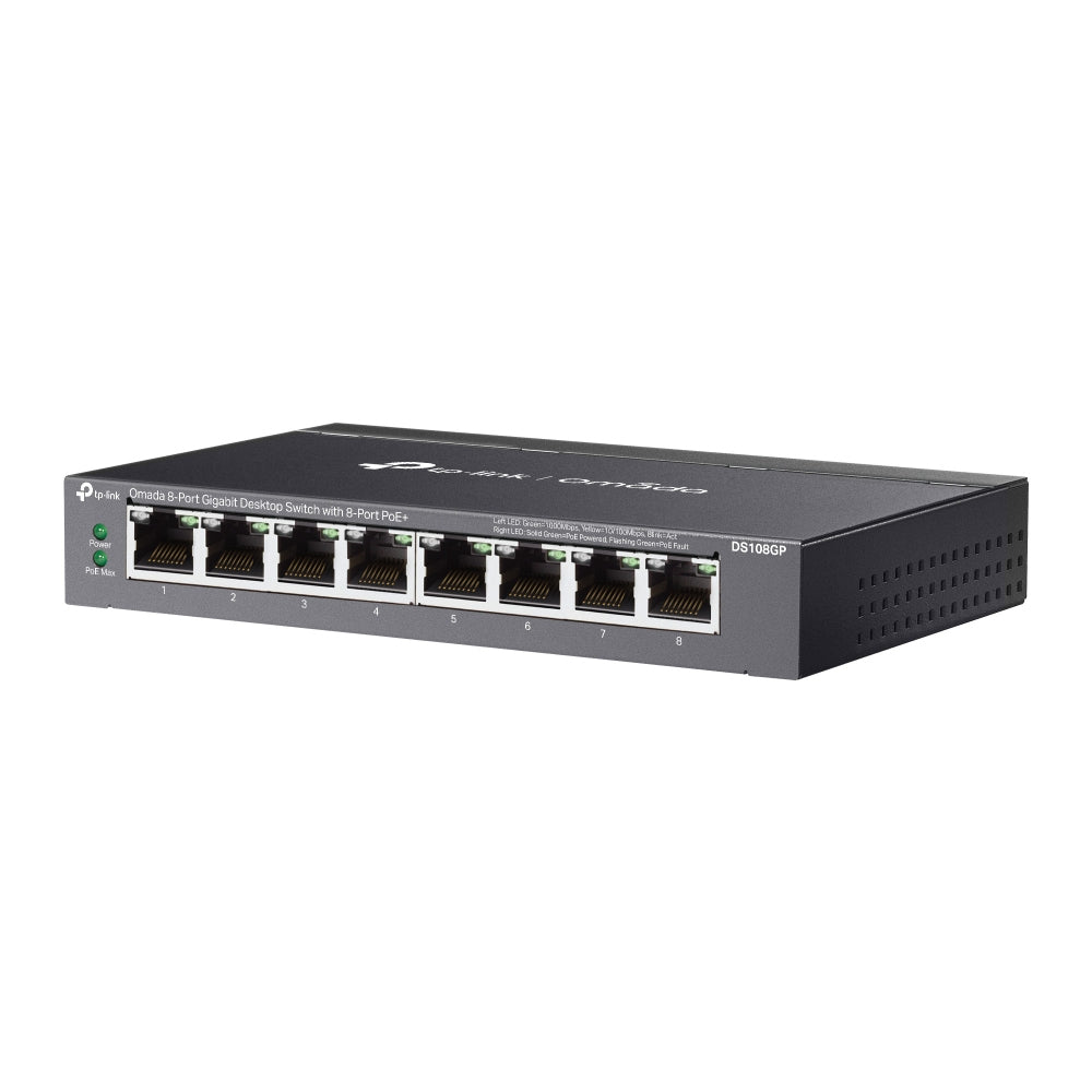 TP-Link Omada DS108GP network switch Unmanaged Gigabit Ethernet (10/100/1000) Power over Ethernet (PoE) Black - DS108GP - eCommerce Business Prime