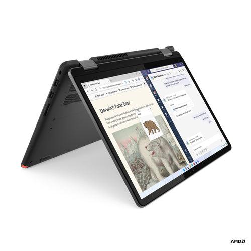 Lenovo 13w Yoga Hybrid (2-in-1) 33.8 cm (13.3") Touchscreen WUXGA AMD Ryzen™ 5 7530U 8 GB DDR4-SDRAM 256 GB SSD Wi-Fi 6 (802.11ax) Windows 11 Pro Black - 82YR0009US - eCommerce Business Prime