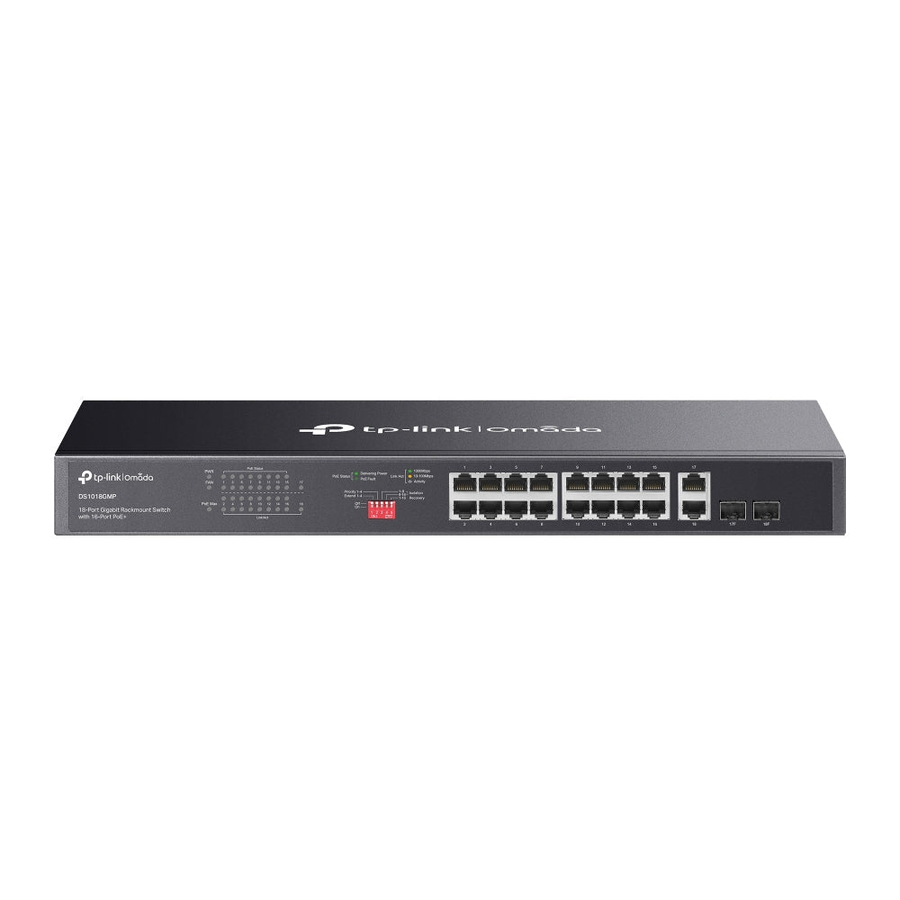 TP-Link Omada DS1018GMP network switch Unmanaged Gigabit Ethernet (10/100/1000) Power over Ethernet (PoE) 1U Black - DS1018GMP - eCommerce Business Prime