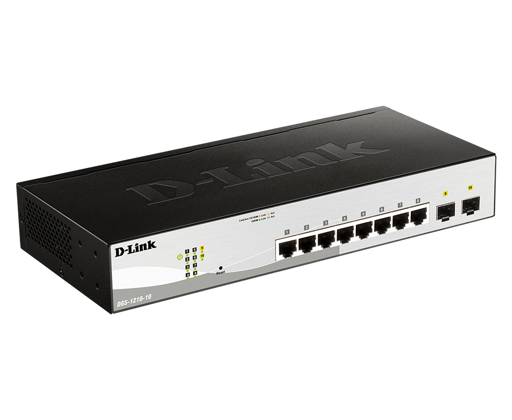 D-Link 10-Port Gigabit Smart Managed Switch with 2 SFP ports - DGS-1210-10 - eCommerce Business Prime