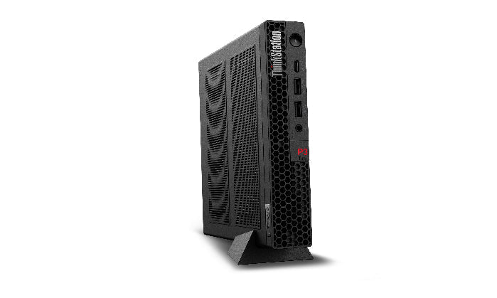 Lenovo ThinkStation small form factor computer on a white background
