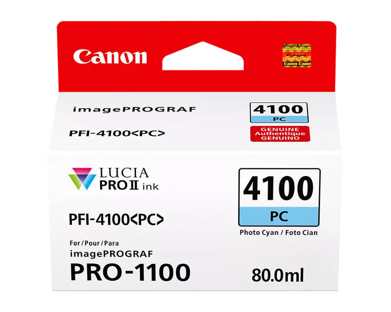 Canon LUCIA PRO II PFI-4100 Photo Cyan Ink Tank - 6781C002 - eCommerce Business Prime