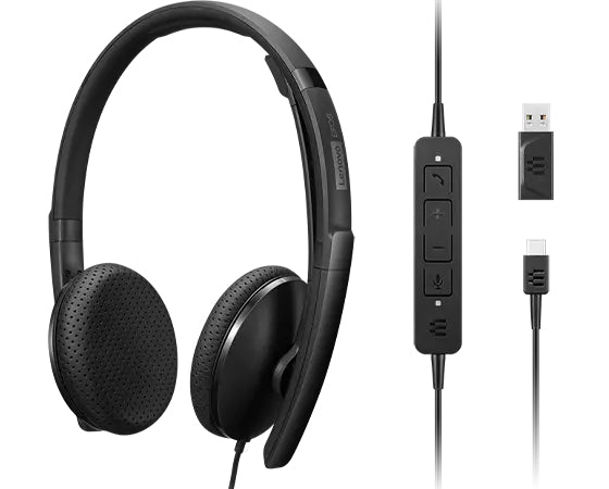 Lenovo 4XD1M39028 headphones/headset Wired Head-band USB Type-C Black - 4XD1M39028 - eCommerce Business Prime
