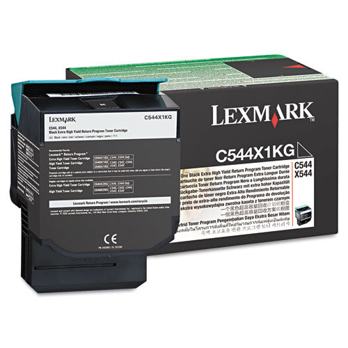 LEXMARK  Return Program Extra High-Yield Toner, 6,000 Page-Yield, Black - C544X1KG LEXMARK