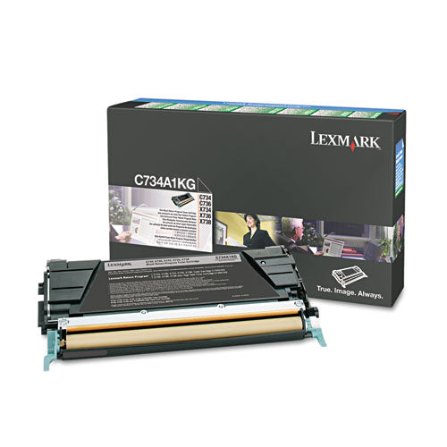 LEXMARK  Return Program Toner, 8,000 Page-Yield, Black - C734A1KG LEXMARK
