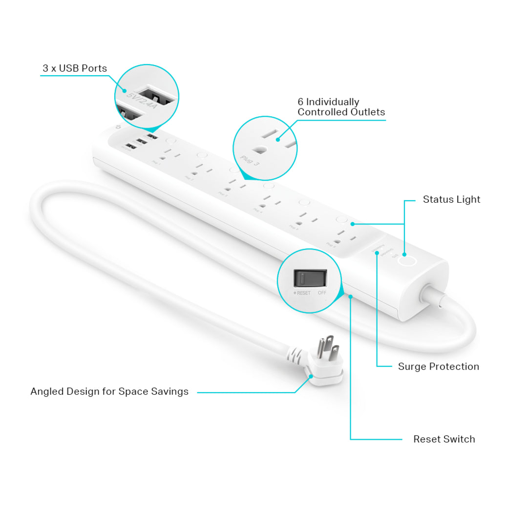 TP-Link HS300 power extension 6 AC outlet(s) Indoor White - HS300 - eCommerce Business Prime