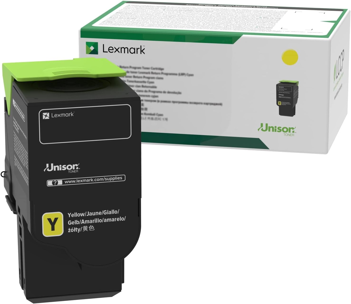 Lexmark Yellow Toner Cartridge Return Program Yield 1,400 Pages - 78C00YG LEXMARK