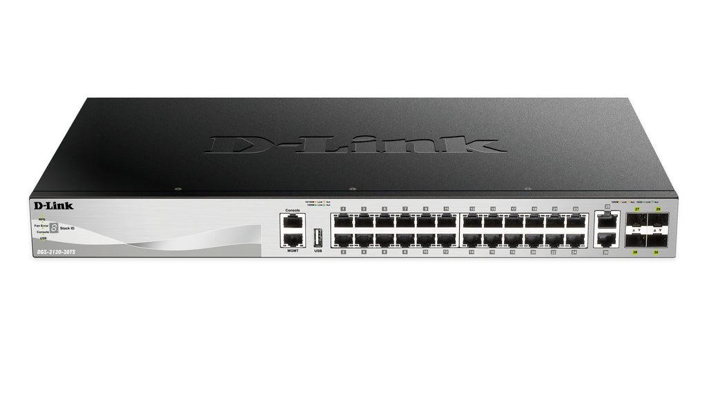 D-Link DGS-3130-30TS network switch Managed L3 Gigabit Ethernet (10/100/1000) Black, Grey - DGS-3130-30TS - eCommerce Business Prime