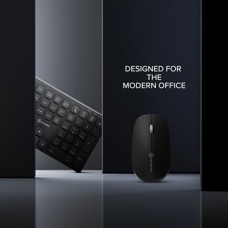 ALOGIC ASKBT3WC keyboard Mouse included Home/Office RF Wireless + Bluetooth Black - ASKBT3WC