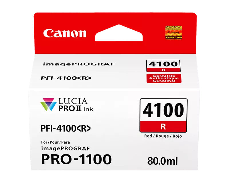 Canon LUCIA PRO II PFI-4100 Red Ink Tank - 6785C002 - eCommerce Business Prime