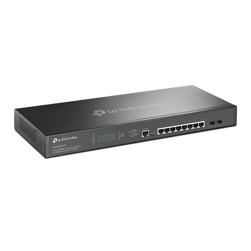 TP-Link Omada 8-Port 2.5GBASE-T and 2-Port 10GE SFP+ L2+ Managed Switch with 8-Port PoE+ - SG3210XHP-M2 - eCommerce Business Prime