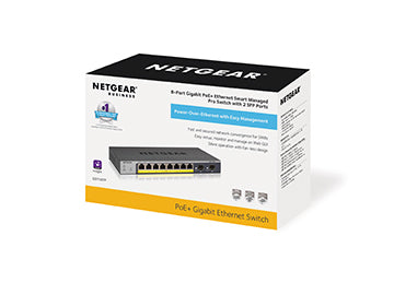 NETGEAR 8-Port PoE Gigabit Ethernet Smart Switch (GS110TP) - GS110TP-300NAS - eCommerce Business Prime