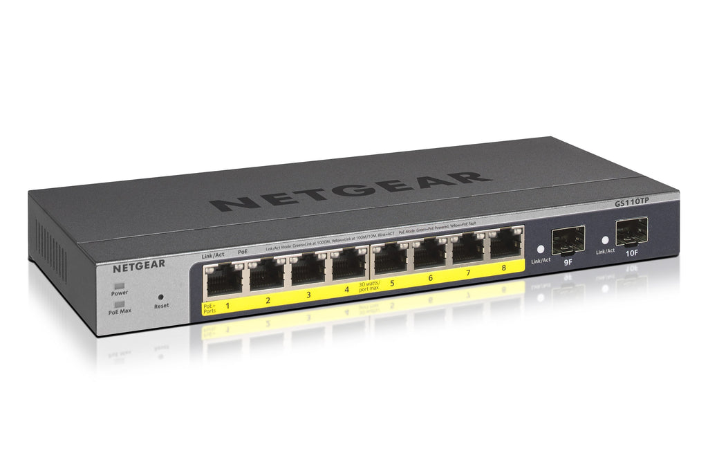 NETGEAR 8-Port PoE Gigabit Ethernet Smart Switch (GS110TP) - GS110TP-300NAS - eCommerce Business Prime