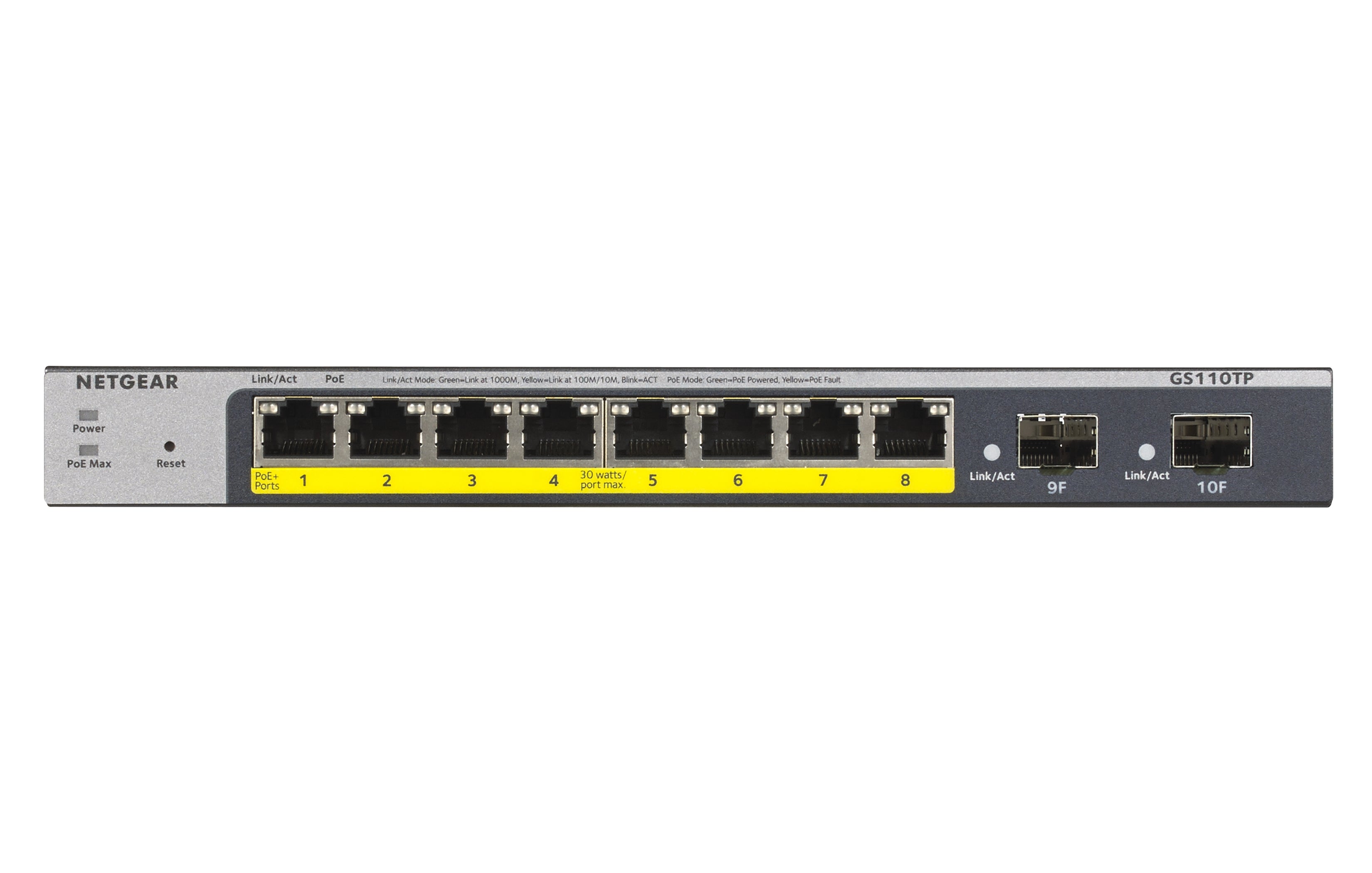 NETGEAR 8-Port PoE Gigabit Ethernet Smart Switch (GS110TP) - GS110TP-300NAS - eCommerce Business Prime