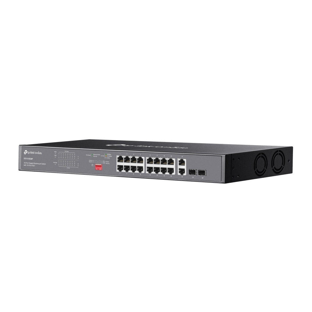TP-Link Omada DS1018GMP network switch Unmanaged Gigabit Ethernet (10/100/1000) Power over Ethernet (PoE) 1U Black - DS1018GMP - eCommerce Business Prime