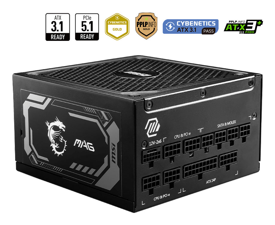MSI MAG A1250GL PCIE5 power supply unit 1250 W 24-pin ATX ATX Black - MAGA1250GLPCIE5 - eCommerce Business Prime