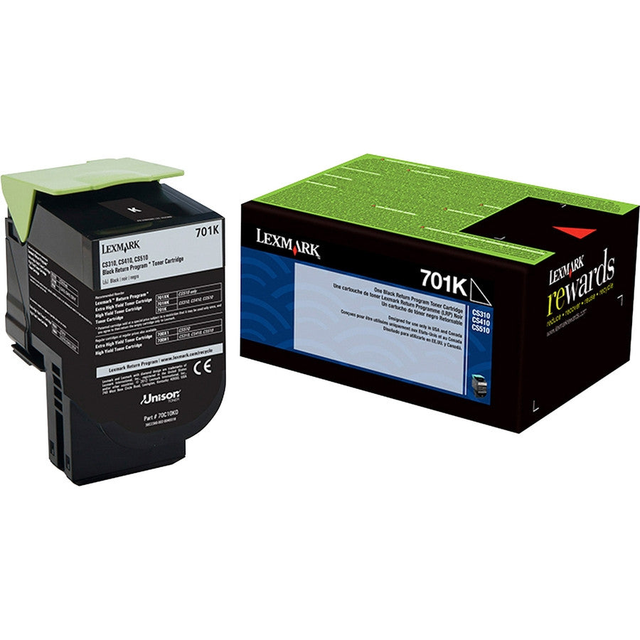 Lexmark Black Toner Cartridge Return Program Yield 1,000 Pages 70C10K0 Lexmark
