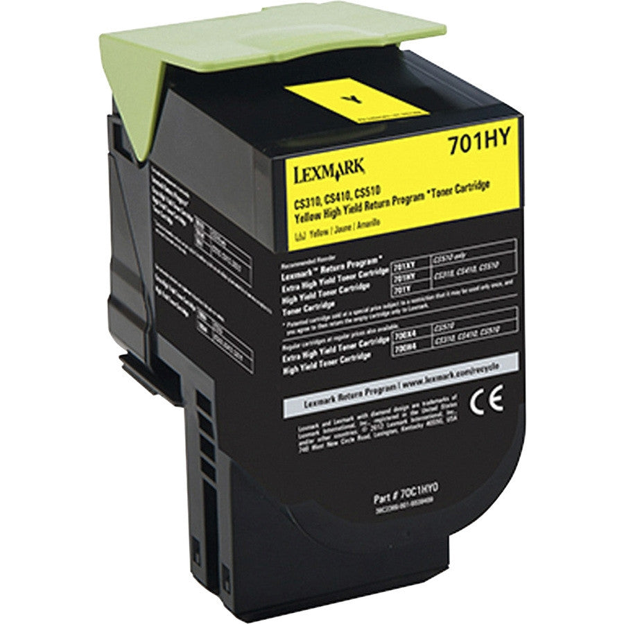 Lexmark Yellow Toner Cartridge Return Program Yield 3,000 Pages 70C1HY0 Lexmark