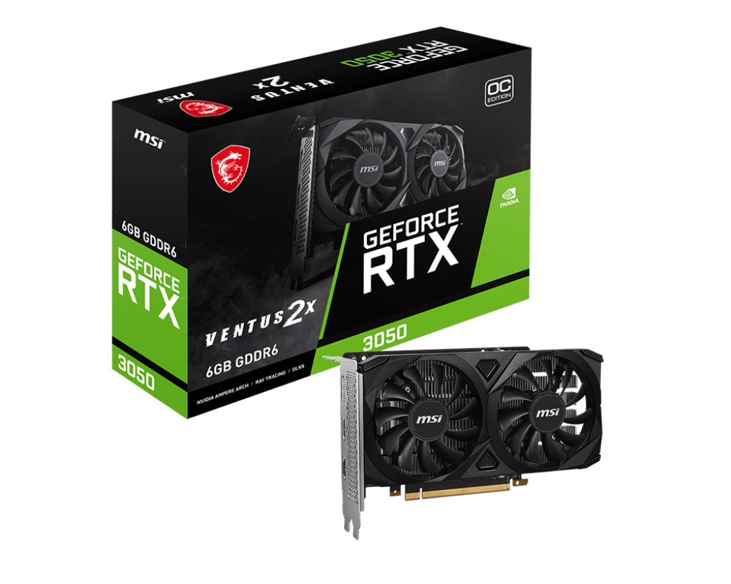 MSI Geforce RTX 3050 VENTUS 2X 6G OC NVIDIA 6 GB GDDR6 - G3050V2X6C - eCommerce Business Prime