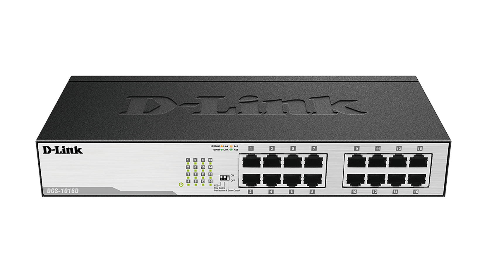D-Link DGS-1016D network switch Unmanaged Gigabit Ethernet (10/100/1000) 1U Black, Silver - DGS-1016D - eCommerce Business Prime