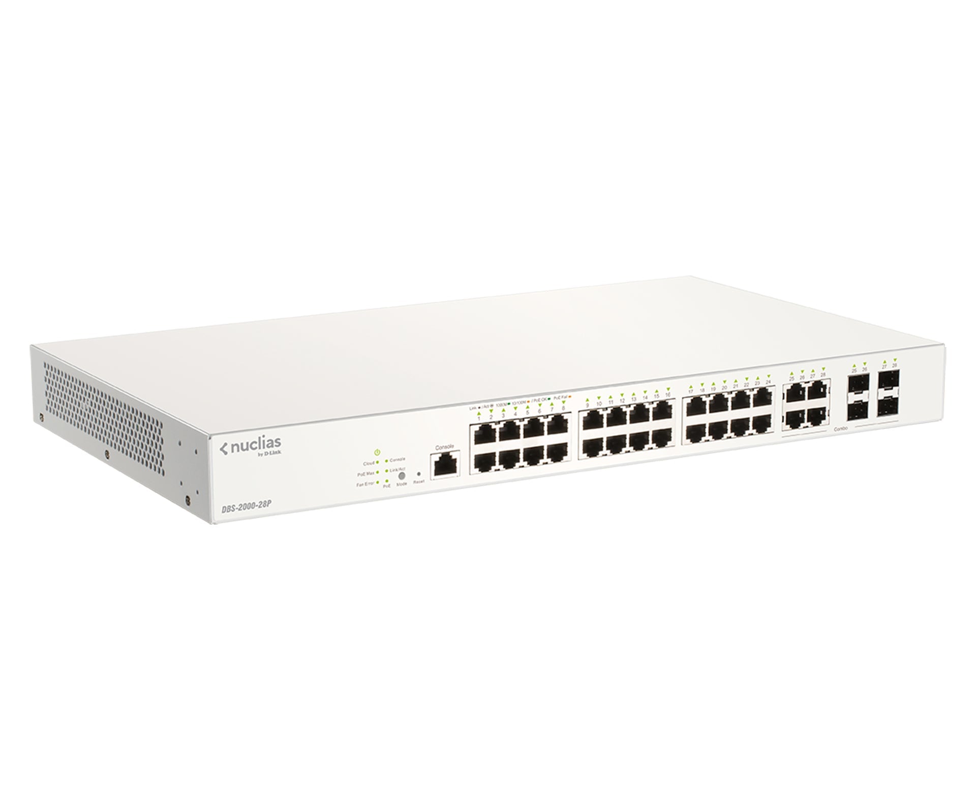 D-Link 28-Port Gigabit PoE+ Nuclias Smart Managed Switch including 4x 1G Combo Ports, 193W - DBS-2000-28P - eCommerce Business Prime