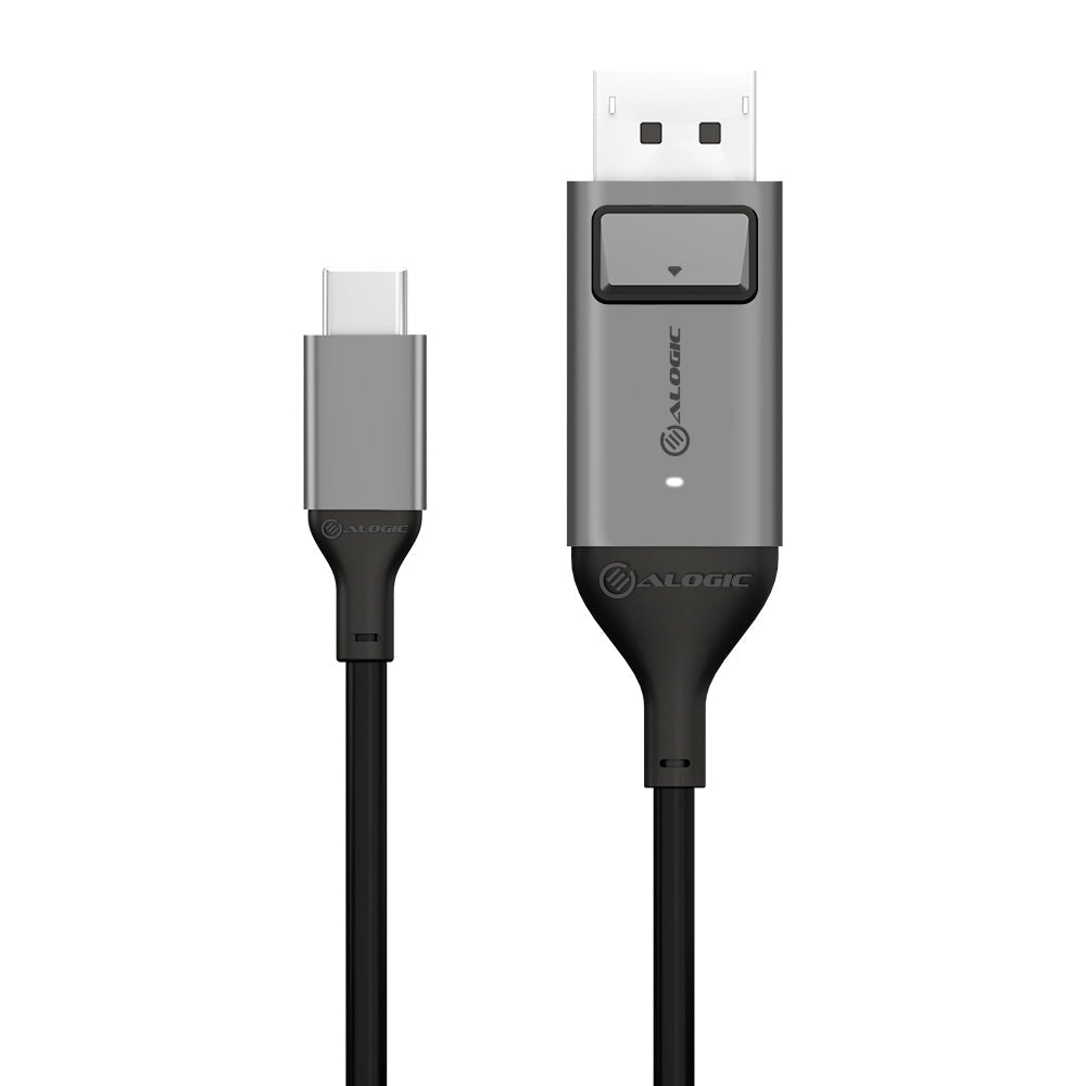 ALOGIC 2m Ultra USB-C (Male) to DP (Male) Cable - 4K @60Hz with LED (White) - Box Packaging - eCommerce Business Prime