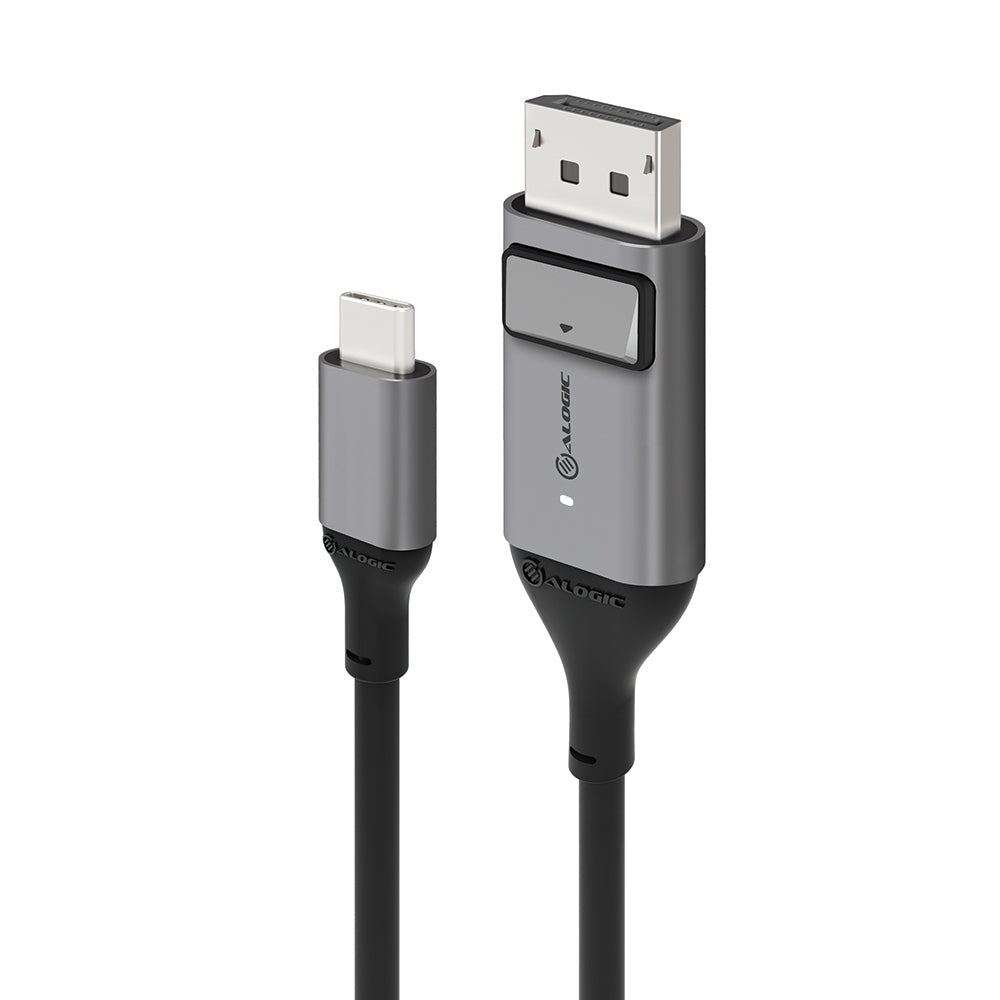 ALOGIC 2m Ultra USB-C (Male) to DP (Male) Cable - 4K @60Hz with LED (White) - Box Packaging - eCommerce Business Prime