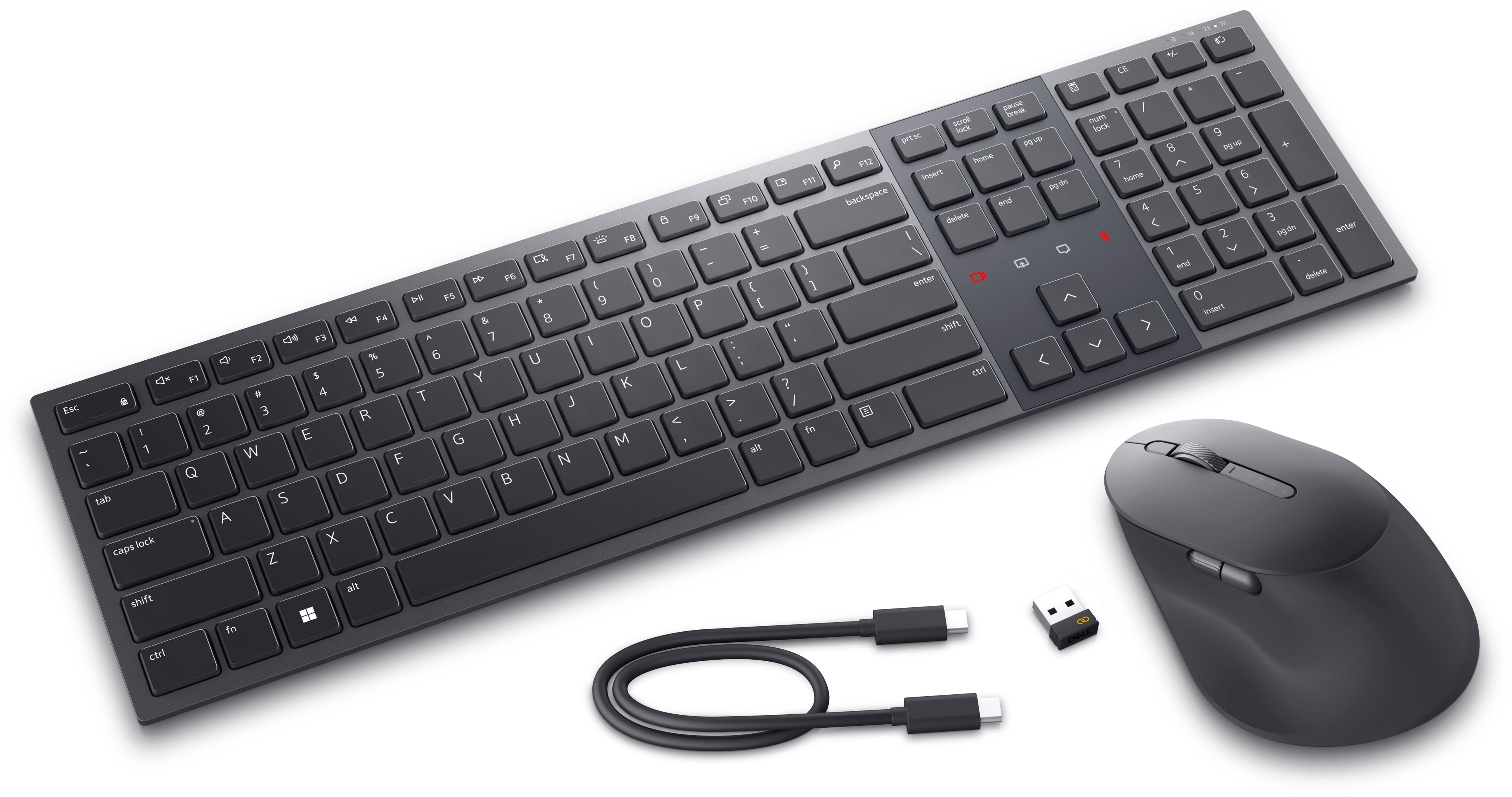 DELL KM900 keyboard Mouse included Office RF Wireless + Bluetooth QWERTY US English Graphite - KM900-GR-US - eCommerce Business Prime