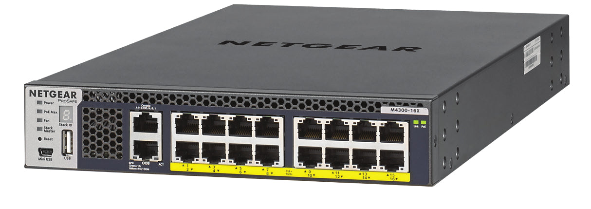 NETGEAR M4300-16X Managed L3 10G Ethernet (100/1000/10000) Power over Ethernet (PoE) 1U Black - XSM4316PB-100NES - eCommerce Business Prime