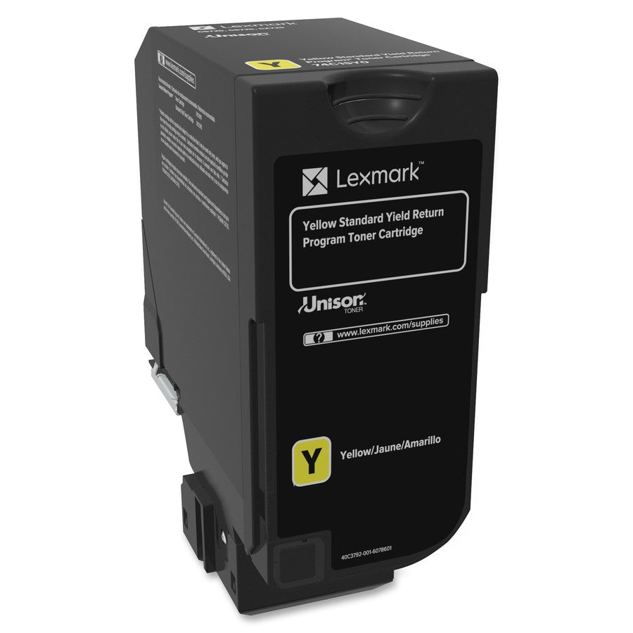 Lexmark CS720, CS/CX725 Yellow Toner Cartridge Return Program Yield 7,000 Pages 74C1SY0 Lexmark