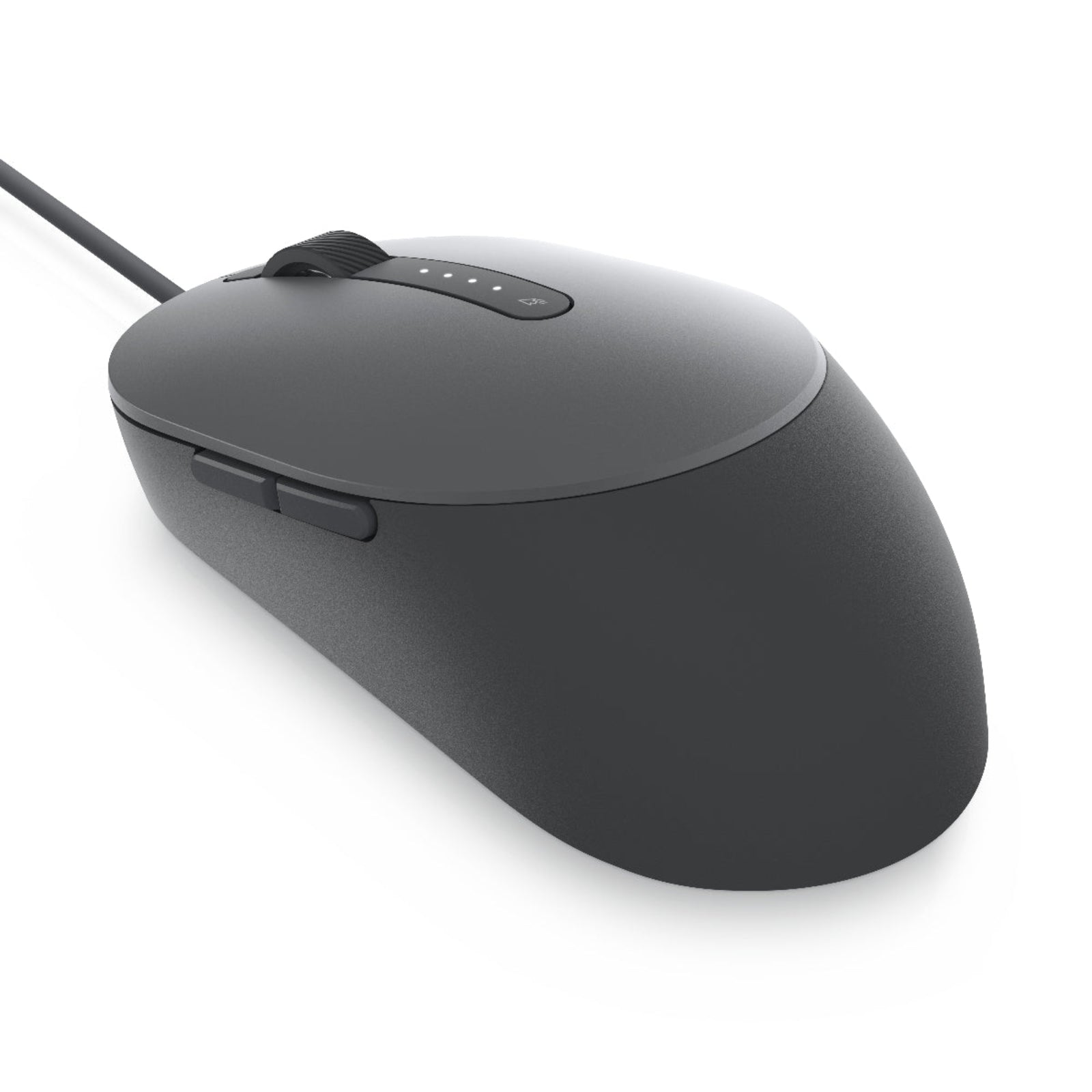 Black computer mouse on a white background