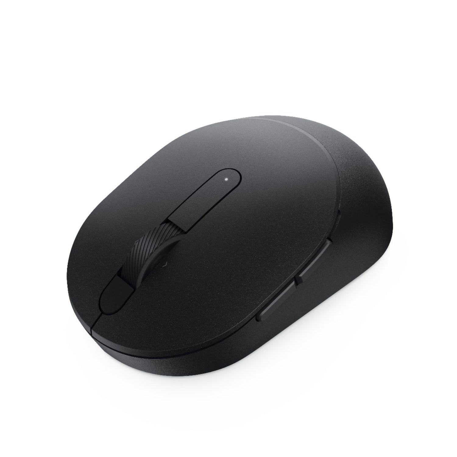 Black computer mouse on a white background