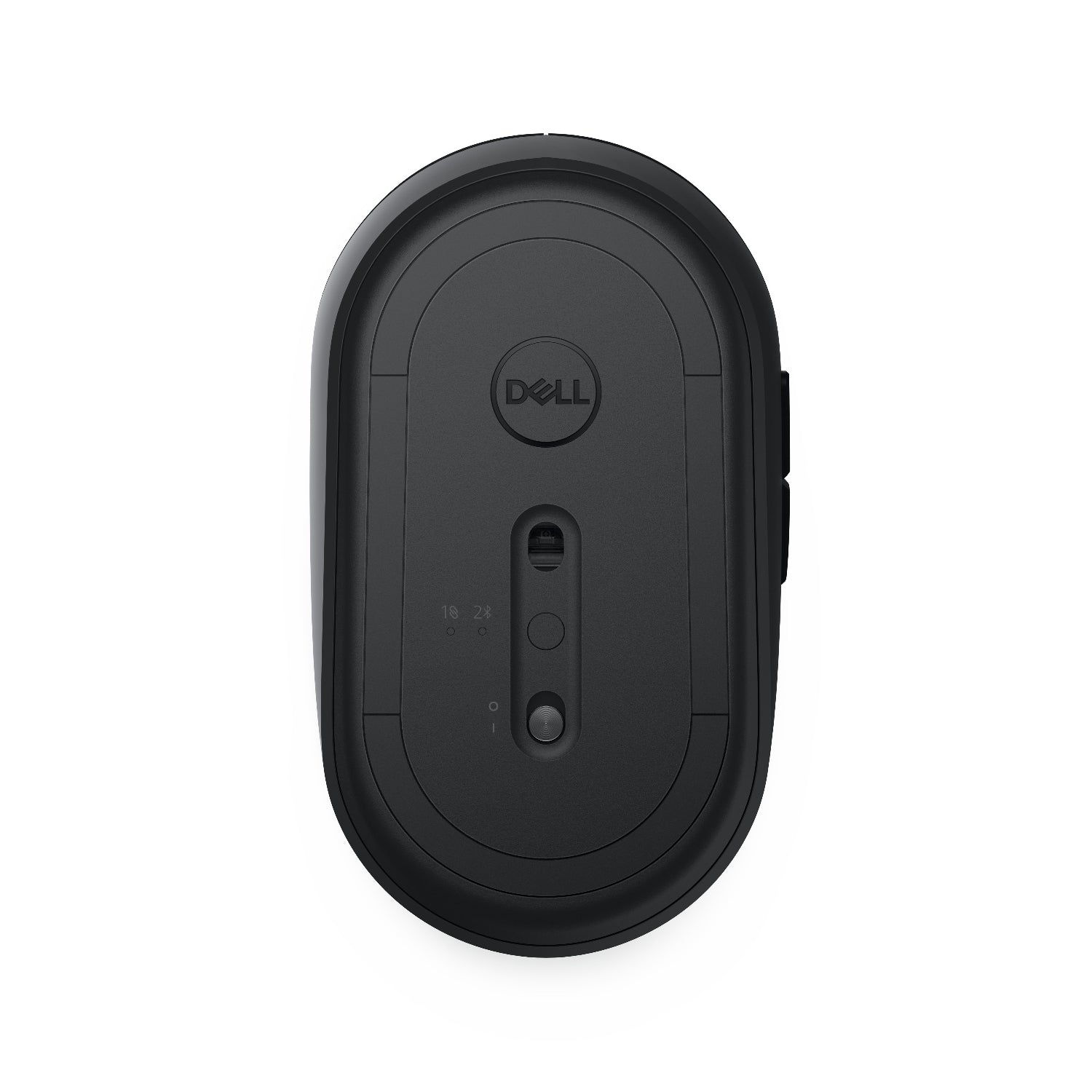 Black Dell mouse on a white background