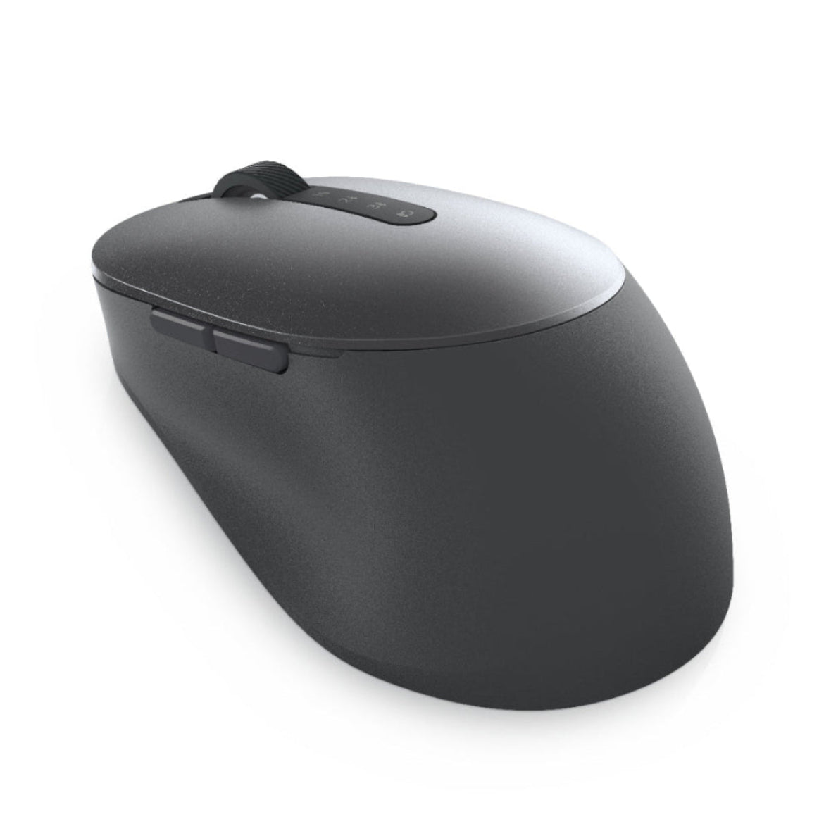 Black computer mouse on a white background