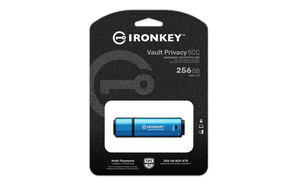 Kingston Technology IronKey 256GB USB-C Vault Privacy 50C AES-256 Encrypted, FIPS 197 - IKVP50C/256GB - eCommerce Business Prime