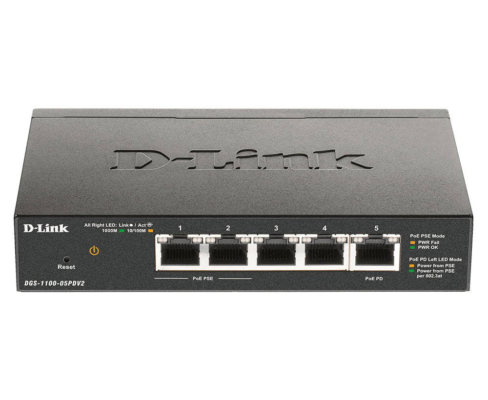 D-Link 5-Port Gigabit PoE Smart Managed Switch with 1 PD port - DGS-1100-05PDV2 - eCommerce Business Prime