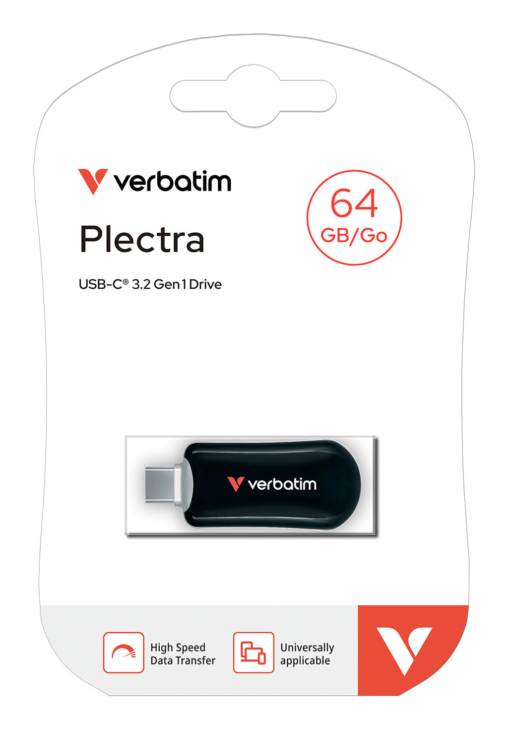 Verbatim Plectra USB-C Flash Drive Black 64GB - 30224 - eCommerce Business Prime