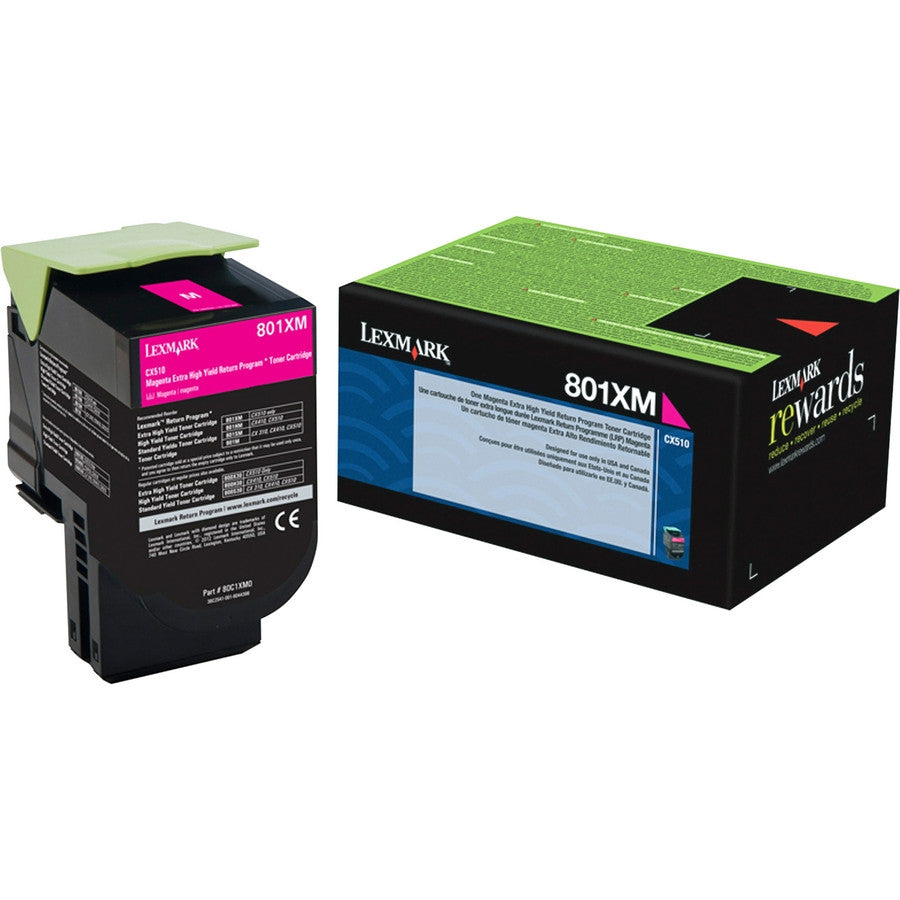 Lexmark Magenta Toner Cartridge Return Program Yield 4,000 Pages 80C1XM0 Lexmark