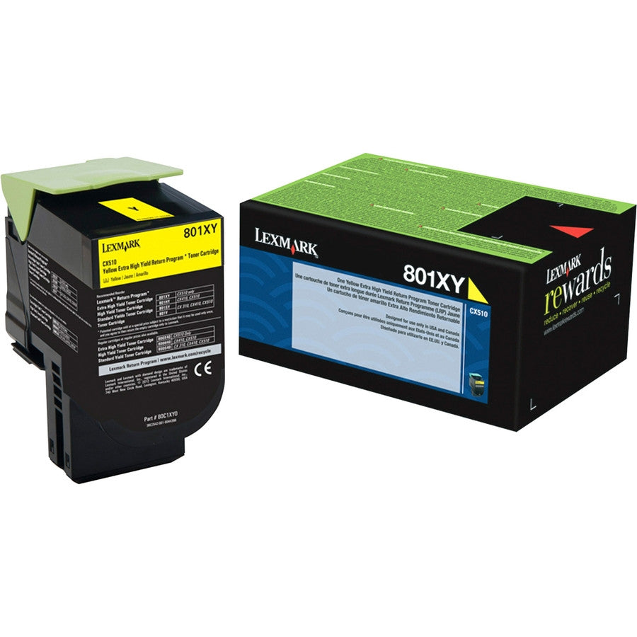 Lexmark Yellow Toner Cartridge Return Program Yield 4,000 Pages 80C1XY0 Lexmark