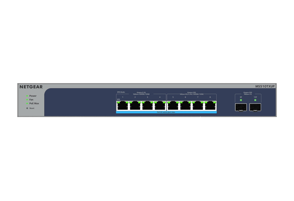 NETGEAR 10-Port PoE Multi-Gigabit/10G Ethernet Smart Switch (MS510TXUP) - MS510TXUP-100NAS - eCommerce Business Prime