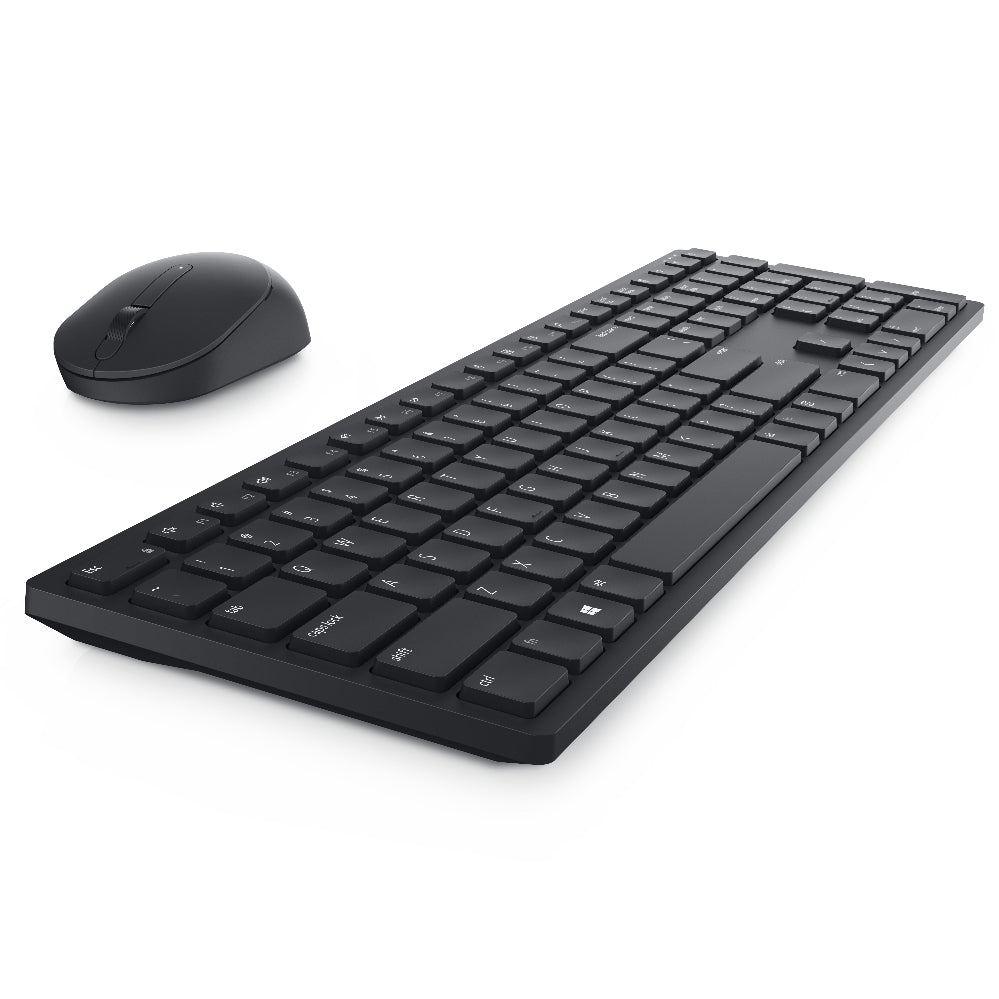 Black keyboard and mouse set on a white background