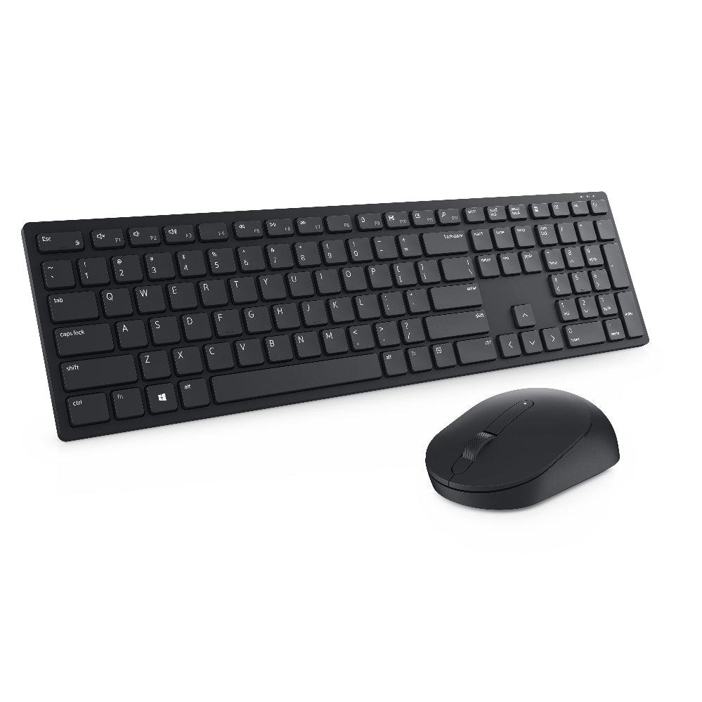 Black keyboard and mouse set on a white background