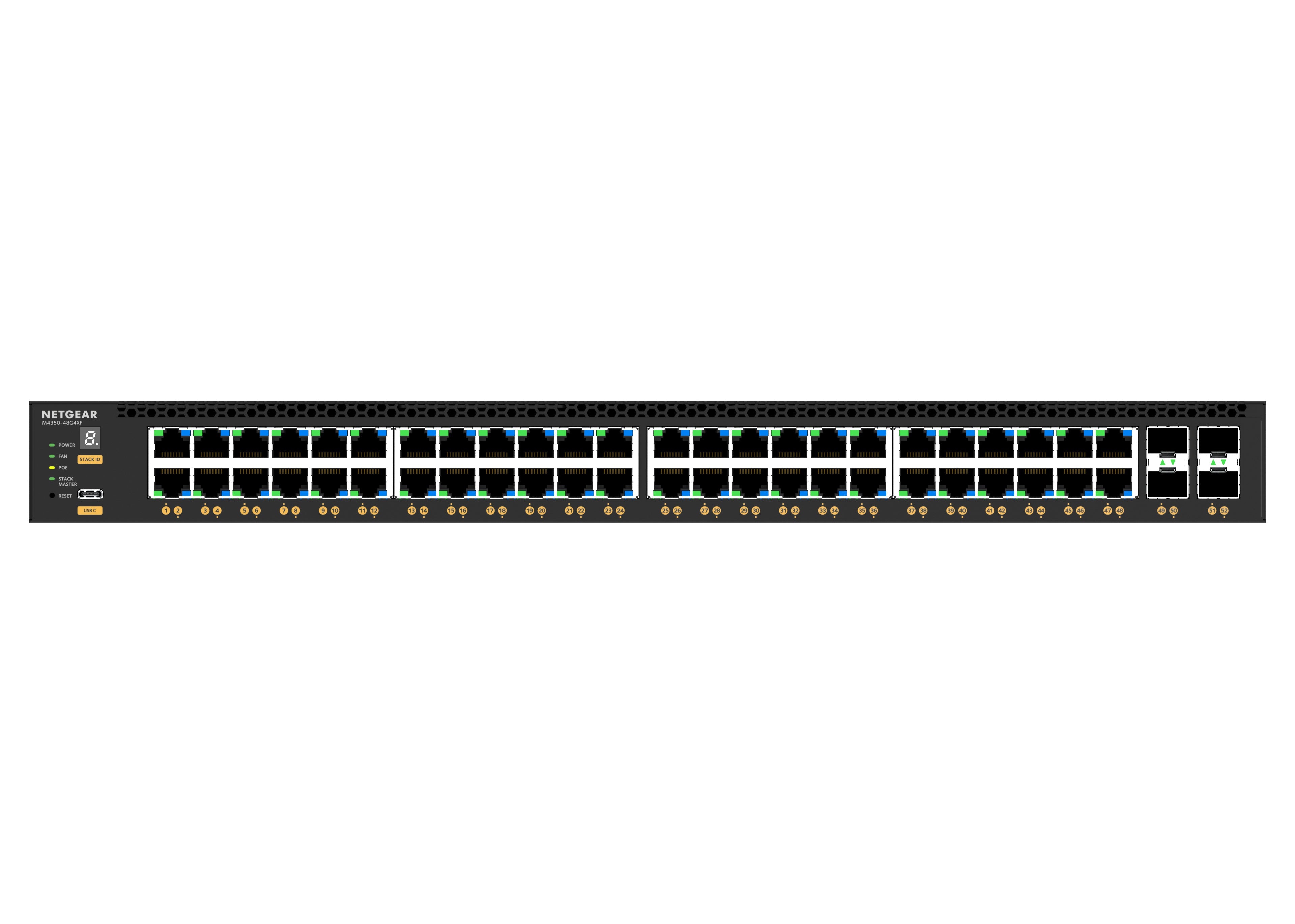 NETGEAR M4350-48G4XF Managed L3 Gigabit Ethernet (10/100/1000) Power over Ethernet (PoE) 1U Black - GSM4352-100NES - eCommerce Business Prime