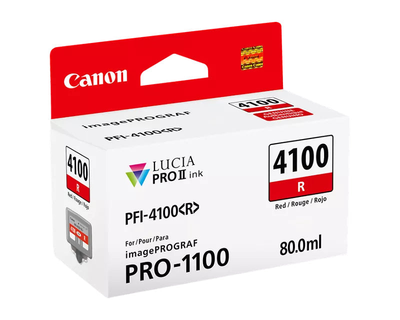 Canon LUCIA PRO II PFI-4100 Red Ink Tank - 6785C002 - eCommerce Business Prime
